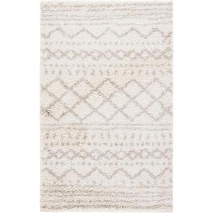 SAFAVIEH Area Rug 8×10 – Arizona Shag Collection – Large – Ivory & Beige, Moroccan Boho Design, Non-Shedding & Easy to Clean, Ideal for Living Room, Bedroom, Dining Space (ASG741A)(Ivory/Beige)