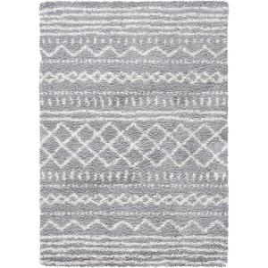 SAFAVIEH Area Rug 8×10 – Arizona Shag Collection – Large – Ivory & Beige, Moroccan Boho Design, Non-Shedding & Easy to Clean, Ideal for Living Room, Bedroom, Dining Space (ASG741A)(Grey/Ivory)