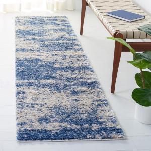 SAFAVIEH Area Rug 8×10 – Berber Shag Collection – Large – Grey Blue & Cream, Non-Shedding & Easy to Clean, Ideal for Living Room, Bedroom, Dining Space (BER219G)(Beige/Blue)