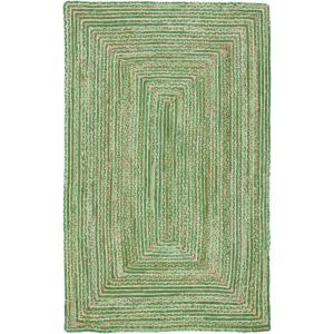 SAFAVIEH Area Rug 8×10 – Cape Cod Collection – Large – Red & Multi, Handmade Jute & Cotton, Woven Braided Design (CAP202A)(Green/Natural)