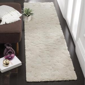 SAFAVIEH Area Rug 8×10 – Florida Shag Collection – Large – Cream & Beige, Scroll Design, Non-Shedding & Easy Cleaning, Plush Thick Pile, Ideal for Living Room, Bedroom, Dining Space (SG470-1113)(Creme)