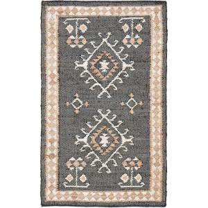 SAFAVIEH Area Rug 8×10 – Kilim Collection – Large – Grey & Black, Handmade Flat Weave Jute, Ideal for Living Room, Bedroom, Office, Dining Space (KLM762F)(Black/Ivory)