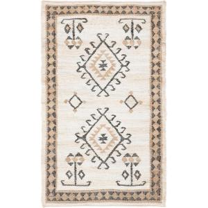 SAFAVIEH Area Rug 8×10 – Kilim Collection – Large – Grey & Black, Handmade Flat Weave Jute, Ideal for Living Room, Bedroom, Office, Dining Space (KLM762F)(Ivory/Black)