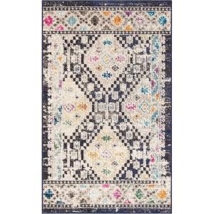 SAFAVIEH Area Rug 8×10 – Madison Collection – Large – Black & Yellow, Boho Diamond Distressed Design, Non-Shedding & Easy Cleaning, Ideal for Living Room, Bedroom, Office, Dining Space (MAD418Z)(Black/Yellow)