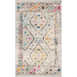 SAFAVIEH Area Rug 8×10 – Madison Collection – Large – Black & Yellow, Boho Diamond Distressed Design, Non-Shedding & Easy Cleaning, Ideal for Living Room, Bedroom, Office, Dining Space (MAD418Z)(Grey/Yellow)