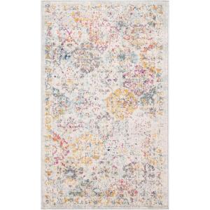 SAFAVIEH Area Rug 8×10 – Madison Collection – Large – Cream & Multi, Boho Chic Distressed Design, Non-Shedding & Easy Cleaning, Ideal for Living Room, Bedroom, Office, Dining Space (MAD611B)(Grey/Gold)