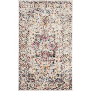 SAFAVIEH Area Rug 8×10 – Madison Collection – Large – Cream & Navy, Snowflake Medallion Distressed Design, Non-Shedding & Easy Cleaning, Ideal for Living Room, Bedroom, Office, Dining Space (MAD603D)(Fuchsia/Ivory)