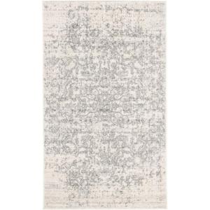 SAFAVIEH Area Rug 8×10 – Madison Collection – Large – Cream & Navy, Snowflake Medallion Distressed Design, Non-Shedding & Easy Cleaning, Ideal for Living Room, Bedroom, Office, Dining Space (MAD603D)(Silver/Ivory)