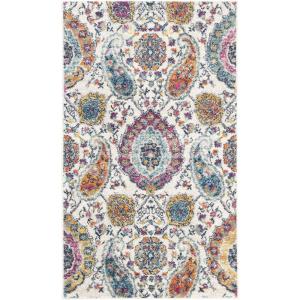 SAFAVIEH Area Rug 8×10 – Madison Collection – Large – Cream & Turquoise, Boho Chic Glam Paisley Design, Non-Shedding & Easy Cleaning, Ideal for Living Room, Bedroom, Office, Dining Space (MAD600E)(Cream/Multi)