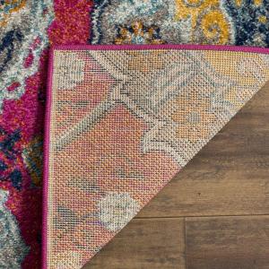 SAFAVIEH Area Rug 8×10 – Madison Collection – Large – Cream & Turquoise, Boho Chic Glam Paisley Design, Non-Shedding & Easy Cleaning, Ideal for Living Room, Bedroom, Office, Dining Space (MAD600E)(Fuchsia/Gold)