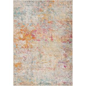 SAFAVIEH Area Rug 8×10 – Madison Collection – Large – Grey & Pink, Modern Abstract Design, Non-Shedding & Easy Cleaning, Ideal for Living Room, Bedroom, Office, Dining Space (MAD460A)(Grey/Turquoise)