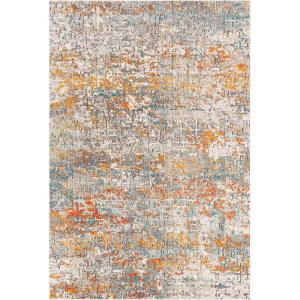 SAFAVIEH Area Rug 8×10 – Madison Collection – Large – Grey & Pink, Modern Abstract Design, Non-Shedding & Easy Cleaning, Ideal for Living Room, Bedroom, Office, Dining Space (MAD460A)(Grey/Orange)