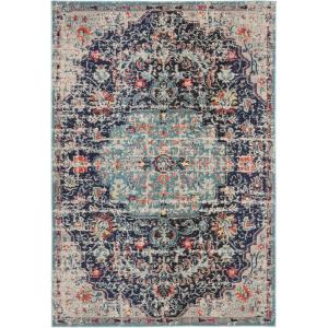 SAFAVIEH Area Rug 8×10 – Madison Collection – Large – Ivory & Orange, Boho Chic Medallion Distressed Design, Non-Shedding & Easy Cleaning, Ideal for Living Room, Bedroom, Dining Space (MAD447A)(Black/Teal)