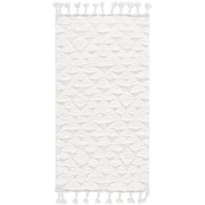 SAFAVIEH Area Rug 8×10 – Moroccan Tassel Shag Collection – Large – Ivory & Brown, Non-Shedding & Easy to Clean, Plush High-Low Texture, Ideal for Living Room, Bedroom, Dining Space (MTS688A)(Ivory)
