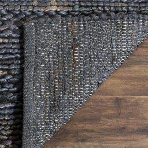 SAFAVIEH Area Rug 8×10 – Natural Fiber Collection – Large – Bleach, Handmade Jute, Braided Woven Design, Ideal for Living Room, Bedroom (NF212D)(Grey)