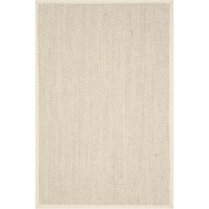 SAFAVIEH Area Rug 8×10 – Natural Fiber Collection – Large – Marble & Beige, Sisal, Woven Design with Border (NF143C)(Marble/Beige)