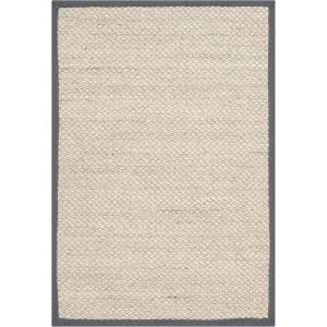 SAFAVIEH Area Rug 8×10 – Natural Fiber Collection – Large – Marble & Beige, Sisal, Woven Design with Border (NF143C)(Marble/Dark Grey)