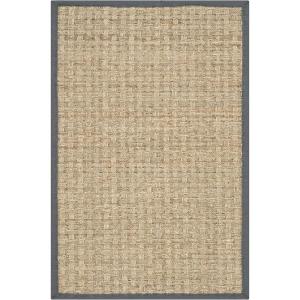 SAFAVIEH Area Rug 8×10 – Natural Fiber Collection – Large – Natural & Beige, Seagrass, Basketweave Pattern (NF114A)(Natural/Dark Grey)