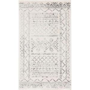 SAFAVIEH Area Rug 8×10 – Tulum Collection – Large – Ivory & Black, Moroccan Boho Distressed Design, Non-Shedding & Easy to Clean, Ideal for Living Room, Bedroom, Dining Space (TUL268D)(Ivory/Grey)