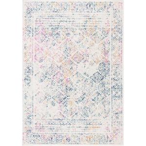 SAFAVIEH Area Rug 8×10 – Tulum Collection – Large – Ivory & Grey, Moroccan Boho Distressed Design, Non-Shedding & Easy to Clean, Ideal for Living Room, Bedroom, Dining Space (TUL264A)(Ivory/Dark Blue)