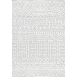 SAFAVIEH Area Rug 8×10 – Tulum Collection – Large – Navy & Ivory, Moroccan Boho Distressed Design, Non-Shedding & Easy to Clean, Ideal for Living Room, Bedroom, Dining Space (TUL270N)(Light Grey/Ivory)