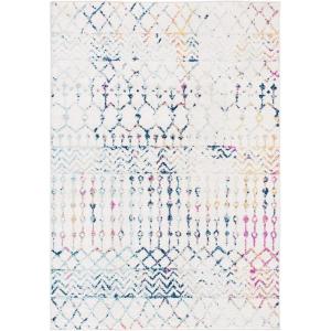 SAFAVIEH Area Rug 8×10 – Tulum Collection – Large – Navy & Ivory, Moroccan Boho Distressed Design, Non-Shedding & Easy to Clean, Ideal for Living Room, Bedroom, Dining Space (TUL270N)(Ivory/Blue)