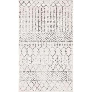 SAFAVIEH Area Rug 8×10 – Tulum Collection – Large – Navy & Ivory, Moroccan Boho Distressed Design, Non-Shedding & Easy to Clean, Ideal for Living Room, Bedroom, Dining Space (TUL270N)(Ivory/Grey)