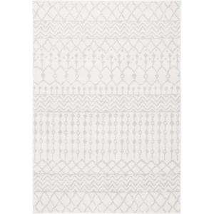 SAFAVIEH Area Rug 8×10 – Tulum Collection – Large – Navy & Ivory, Moroccan Boho Distressed Design, Non-Shedding & Easy to Clean, Ideal for Living Room, Bedroom, Dining Space (TUL270N)(Ivory/Light Grey)