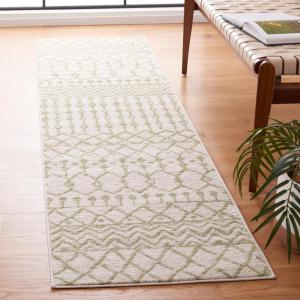 SAFAVIEH Area Rug 8×10 – Tulum Collection – Large – Navy & Ivory, Moroccan Boho Distressed Design, Non-Shedding & Easy to Clean, Ideal for Living Room, Bedroom, Dining Space (TUL270N)(Ivory/Sage)