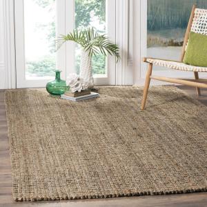 SAFAVIEH Area Rug 9×12 – Natural Fiber Collection – Large – Natural Brown, Handmade Jute, Farmhouse Style, Chunky Textured Thick Pile (NF447A)(Natural/Grey)