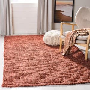 SAFAVIEH Area Rug 9×12 – Natural Fiber Collection – Large – Natural Brown, Handmade Jute, Farmhouse Style, Chunky Textured Thick Pile (NF447A)(Rust)