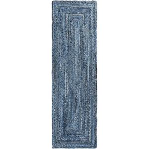 SAFAVIEH Braided Collection Accent Rug – 3′ x 5′, Red & Multi, Handmade Woven Cotton, Boho Reversible Style, Ideal for Living Room, Bedroom (BRD210A)(Denim/Blue)