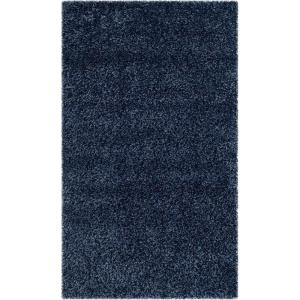 SAFAVIEH California Shag Collection Area Rug – 5’3′ x 7’6′, Beige, Non-Shedding & Easy to Clean, Ultra Plush Thick Pile, Ideal for Living Room, Bedroom, Dining Space (SG151-1313)(Navy)