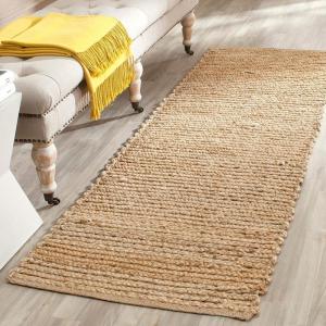 SAFAVIEH Cape Cod Collection Area Rug – 5′ x 8′, Natural, Handmade Braided Jute, Ideal for High Traffic Areas in Living Room, Bedroom (CAP355A)(Natural)