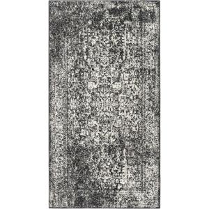 SAFAVIEH Evoke Collection Area Rug – 5’1″ x 7’6″, Blue & Ivory, Distressed Design, Non-Shedding & Easy to Clean, Ideal for Living Room, Bedroom, Dining Space (EVK256C)(Black/Grey)