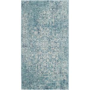 SAFAVIEH Evoke Collection Area Rug – 5’1″ x 7’6″, Blue & Ivory, Distressed Design, Non-Shedding & Easy to Clean, Ideal for Living Room, Bedroom, Dining Space (EVK256C)(Blue/Ivory)