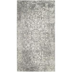 SAFAVIEH Evoke Collection Area Rug – 5’1″ x 7’6″, Blue & Ivory, Distressed Design, Non-Shedding & Easy to Clean, Ideal for Living Room, Bedroom, Dining Space (EVK256C)(Grey/Ivory)