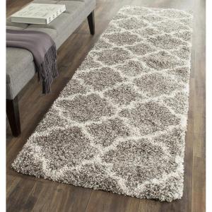 SAFAVIEH Hudson Shag Collection Area Rug – 5’3″ x 7’6″, Grey & Ivory, Moroccan Trellis Design, Non-Shedding & Easy Care, 2-inch Thick Ideal for High Traffic Areas in Living Room, Bedroom (SGH282B)(Grey/Ivory)