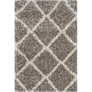 SAFAVIEH Hudson Shag Collection Area Rug – 5’3″ x 7’6″, Ivory & Grey, Modern Trellis Design, Non-Shedding & Easy Care, 2-inch Thick Ideal for High Traffic Areas in Living Room, Bedroom (SGH281A)(Grey/Ivory)