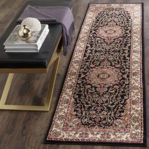 SAFAVIEH Lyndhurst Collection Area Rug – 8′ x 11′, Black & Ivory, Traditional Oriental Design, Non-Shedding & Easy Care, Ideal for High Traffic Areas in Living Room, Bedroom (LNH329A)(Black/Ivory)