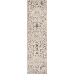 SAFAVIEH Madison Collection Area Rug – 6’7″ Square, Cream & Blue, Boho Chic Distressed Medallion Design, Non-Shedding & Easy to Clean, Ideal for Living Room, Bedroom, Dining Space (MAD473B)(Ivory/Beige Grey)
