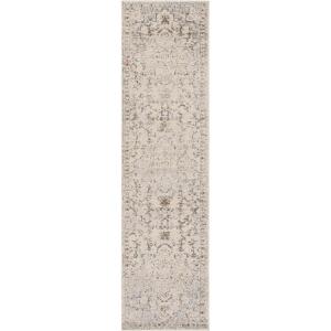 SAFAVIEH Madison Collection Area Rug – 6’7″ Square, Cream & Blue, Boho Chic Distressed Medallion Design, Non-Shedding & Easy to Clean, Ideal for Living Room, Bedroom, Dining Space (MAD473B)(Ivory/Grey Gold)