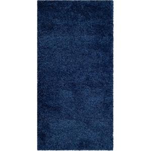 SAFAVIEH Milan Shag Collection Area Rug – 5’1″ x 8′, Aqua Blue, Solid Design, Non-Shedding & Easy to Clean, Plush Thick Pile, Ideal for Living Room, Bedroom (SG180-6060)(Navy)