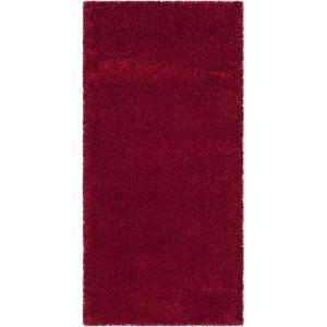 SAFAVIEH Milan Shag Collection Area Rug – 5’1″ x 8′, Aqua Blue, Solid Design, Non-Shedding & Easy to Clean, Plush Thick Pile, Ideal for Living Room, Bedroom (SG180-6060)(Red)