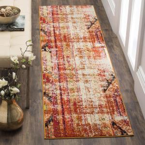 SAFAVIEH Monaco Collection Area Rug – 5’1″ x 7’7″, Multi, Boho Chic Tribal Distressed Design, Non-Shedding & Easy Care, Ideal for High Traffic Areas in Living Room, Bedroom (MNC222F)(Orange/Multi)