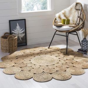 SAFAVIEH Natural Fiber Collection Area Rug – 3′ Round, Natural, Handmade Boho Charm Farmhouse Jute, Ideal for High Traffic Areas in Living Room, Bedroom (NF363A)(Natural)