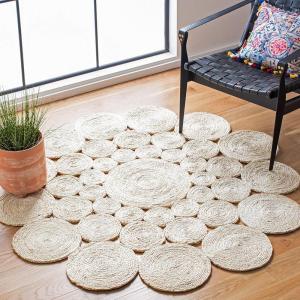 SAFAVIEH Natural Fiber Collection Area Rug – 3′ Round, Natural, Handmade Boho Charm Farmhouse Jute, Ideal for High Traffic Areas in Living Room, Bedroom (NF363A)(Ivory)