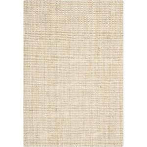 SAFAVIEH Natural Fiber Collection Area Rug – 5′ x 8′, Green & Grey, Handmade Farmhouse Jute, Ideal for High Traffic Areas in Living Room, Bedroom (NF730B)(Ivory)