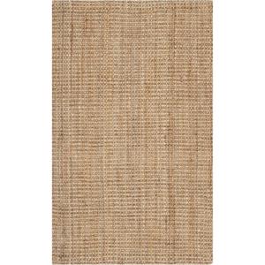 SAFAVIEH Natural Fiber Collection Area Rug – 5′ x 8′, Green & Grey, Handmade Farmhouse Jute, Ideal for High Traffic Areas in Living Room, Bedroom (NF730B)(Natural)