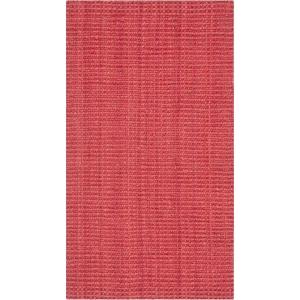 SAFAVIEH Natural Fiber Collection Area Rug – 5′ x 8′, Green & Grey, Handmade Farmhouse Jute, Ideal for High Traffic Areas in Living Room, Bedroom (NF730B)(Red)
